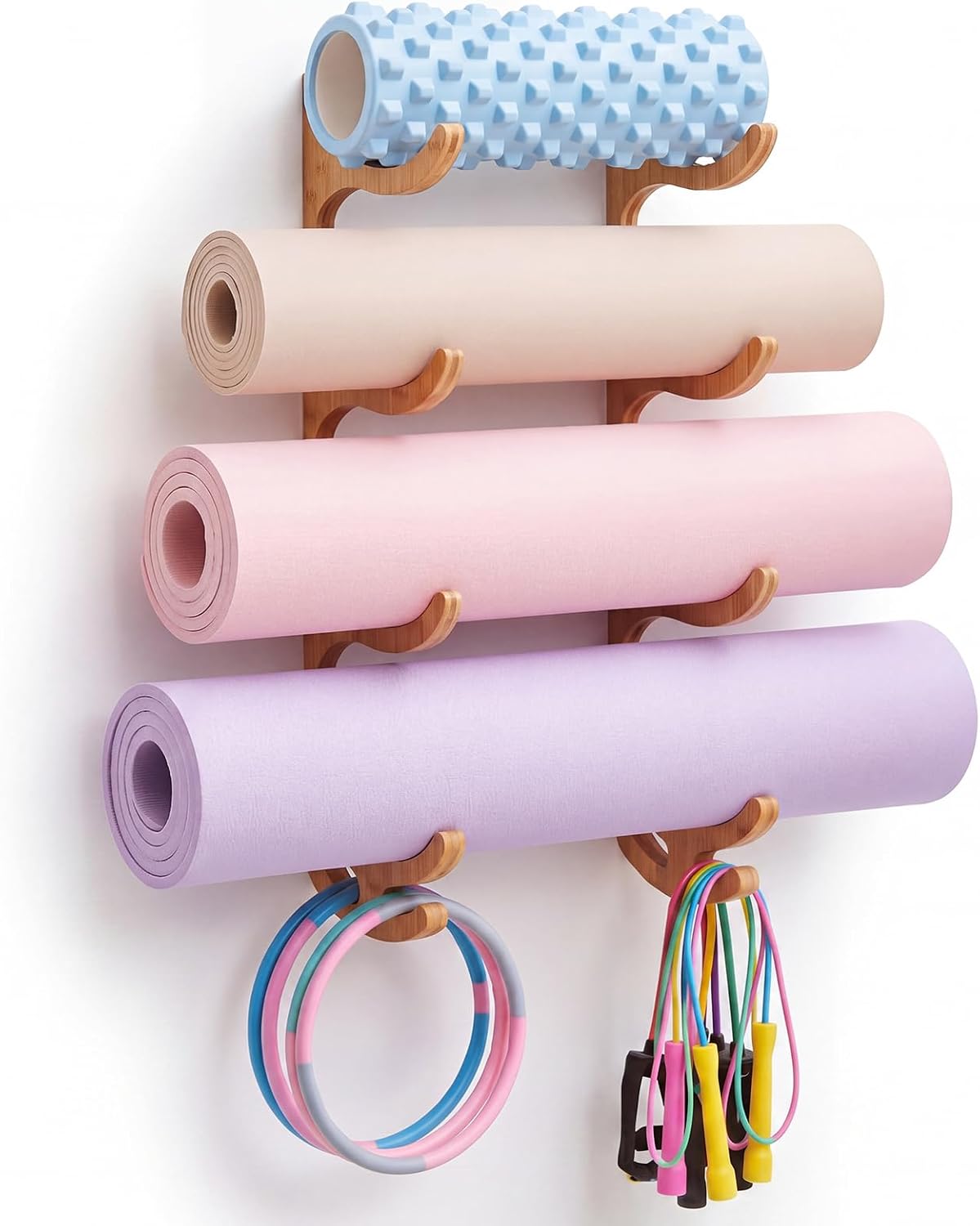 Wood Wall Yoga Mat Holder