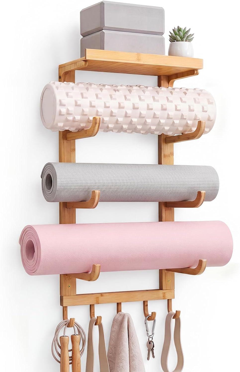 Wood Wall Yoga Mat Holder