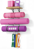 Carbonized Wood Wall Yoga Mat Rack