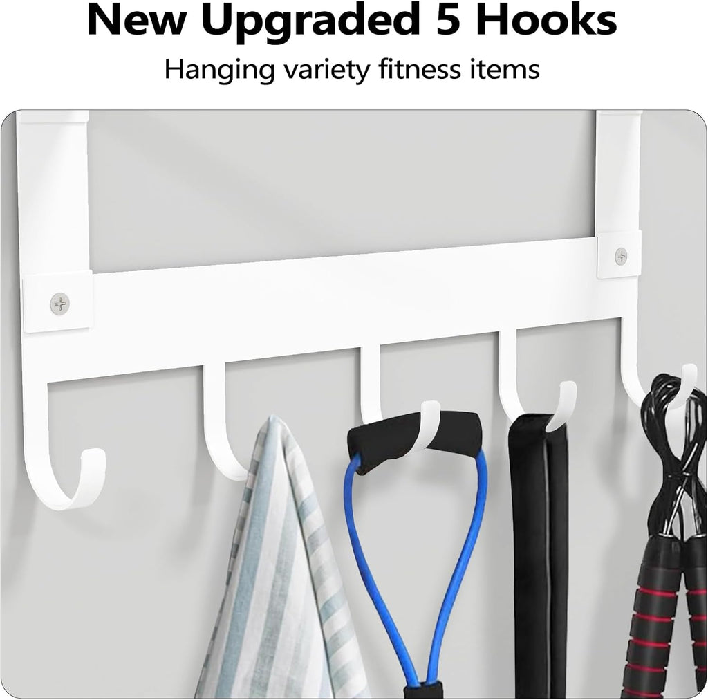 White Metal Wall Yoga Mat Rack