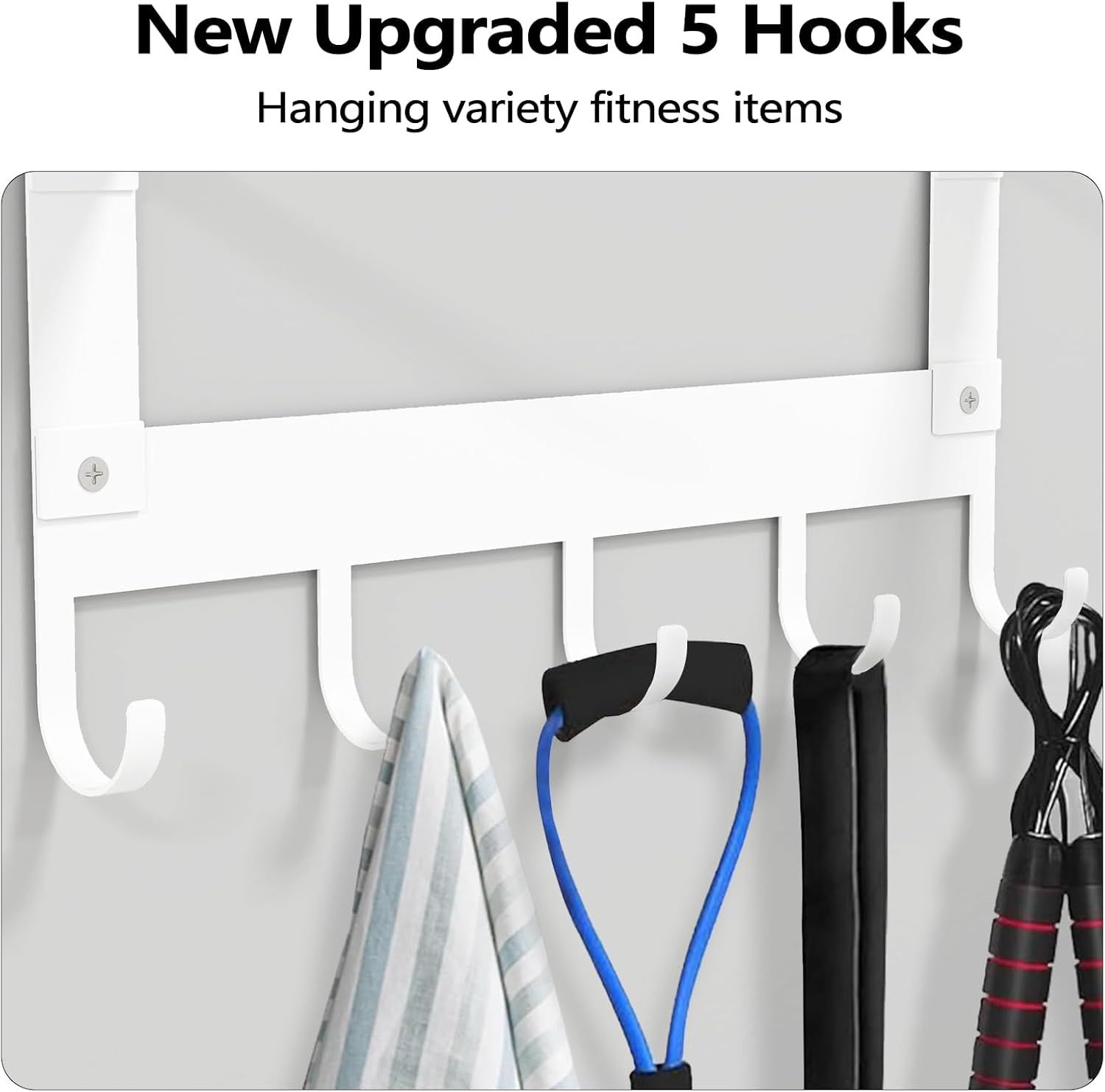 White Metal Wall Yoga Mat Rack