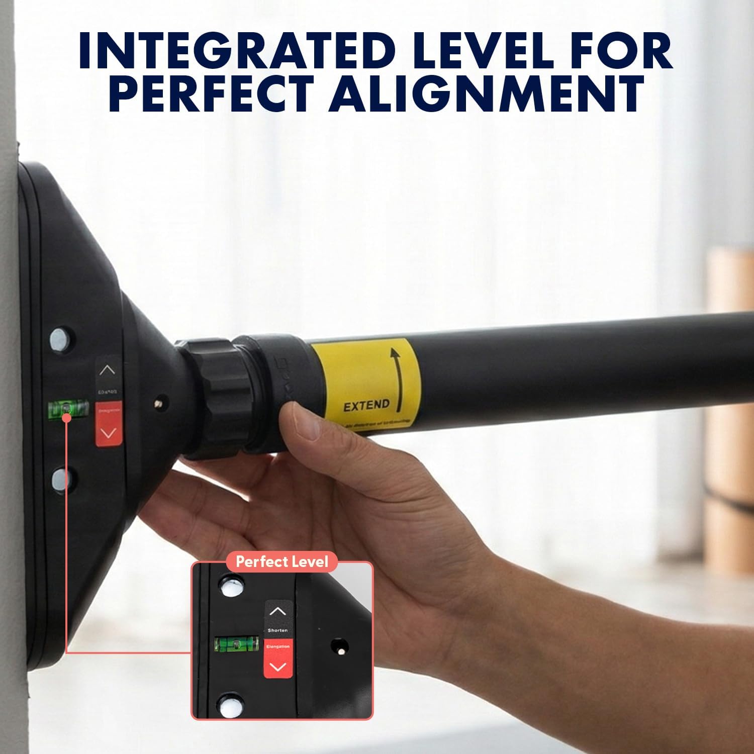 Adjustable Doorway Pull Up Bar with Level Meter