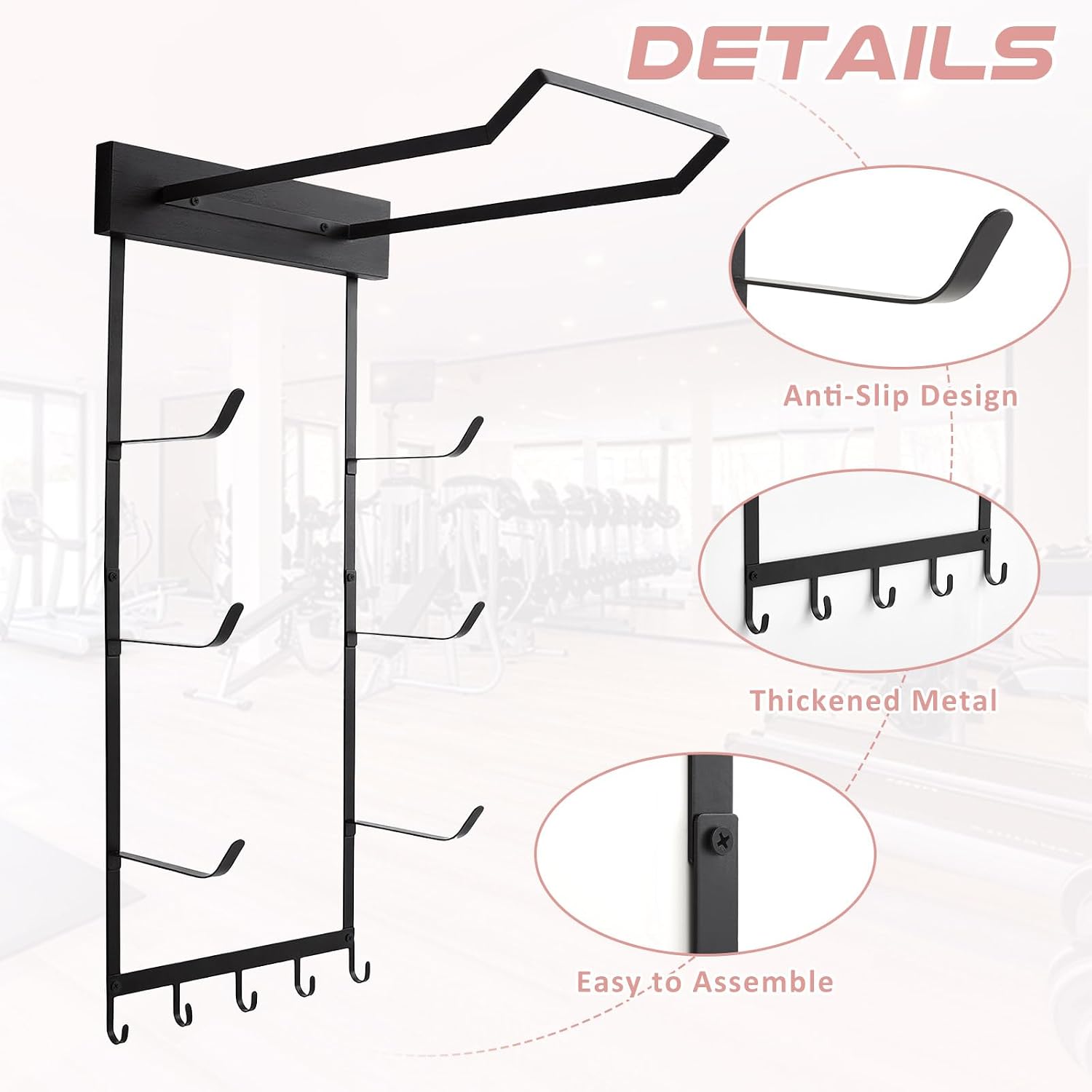 Black Metal Yoga Mat Rack