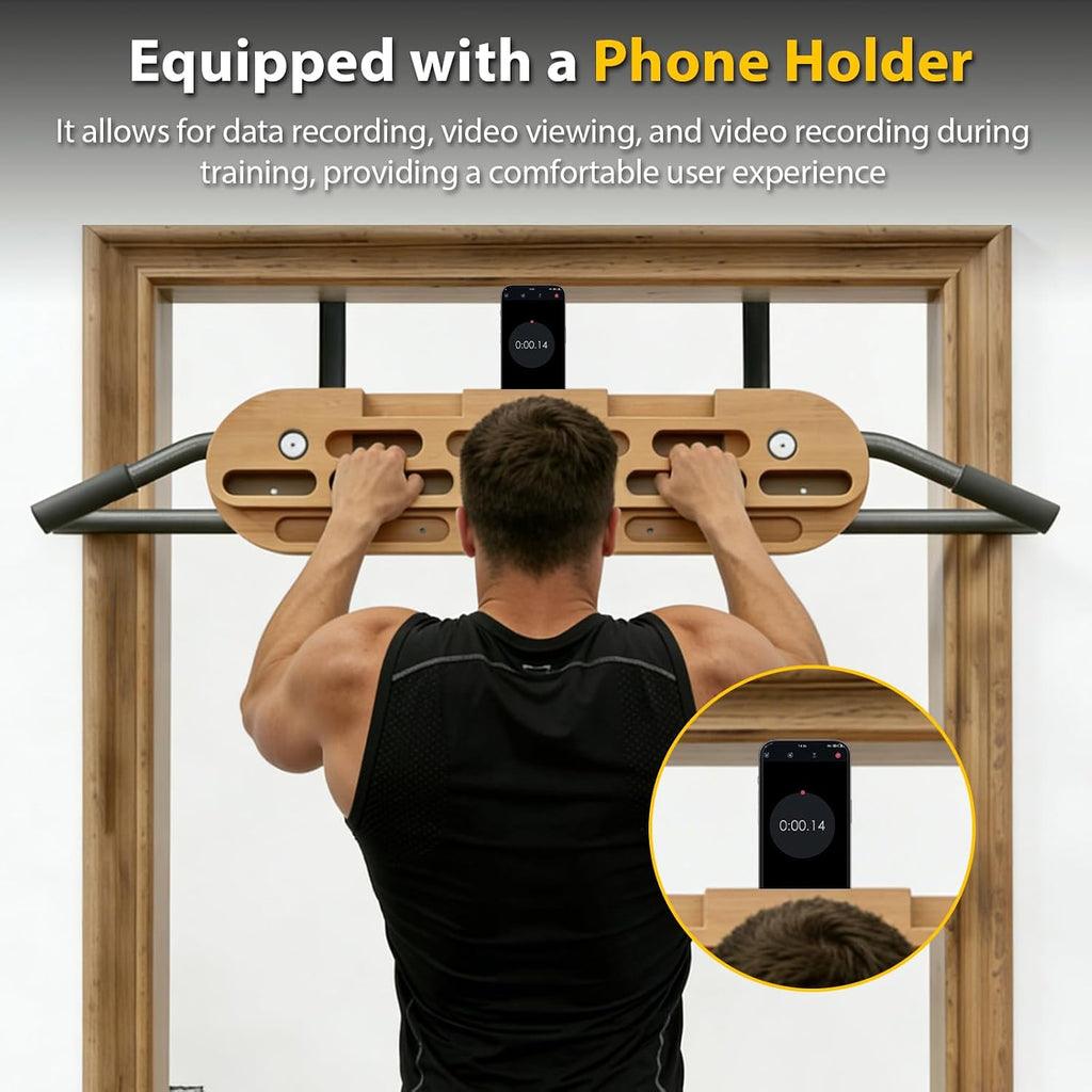 2-in-1 Doorway Pull Up Bar Climbing Hangboard