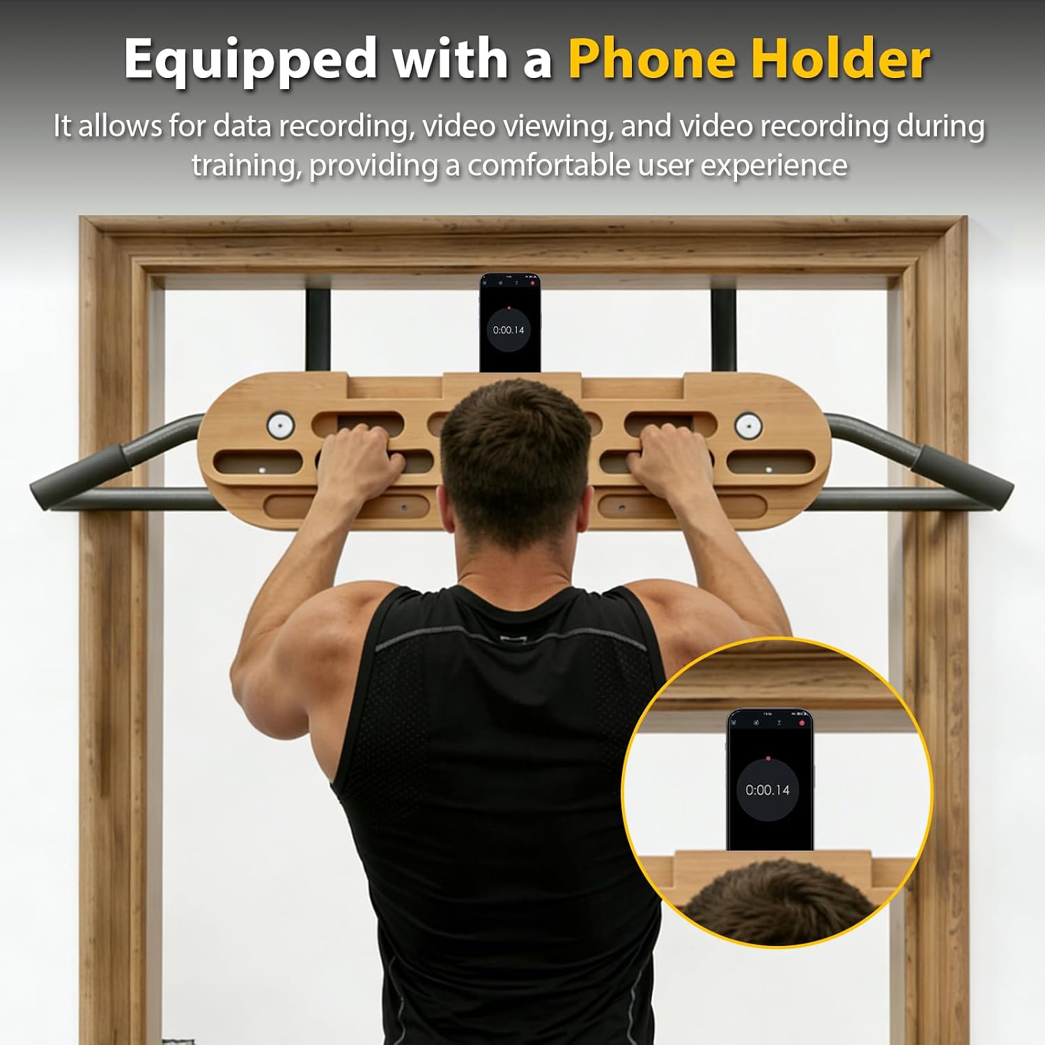 2-in-1 Doorway Pull Up Bar Climbing Hangboard