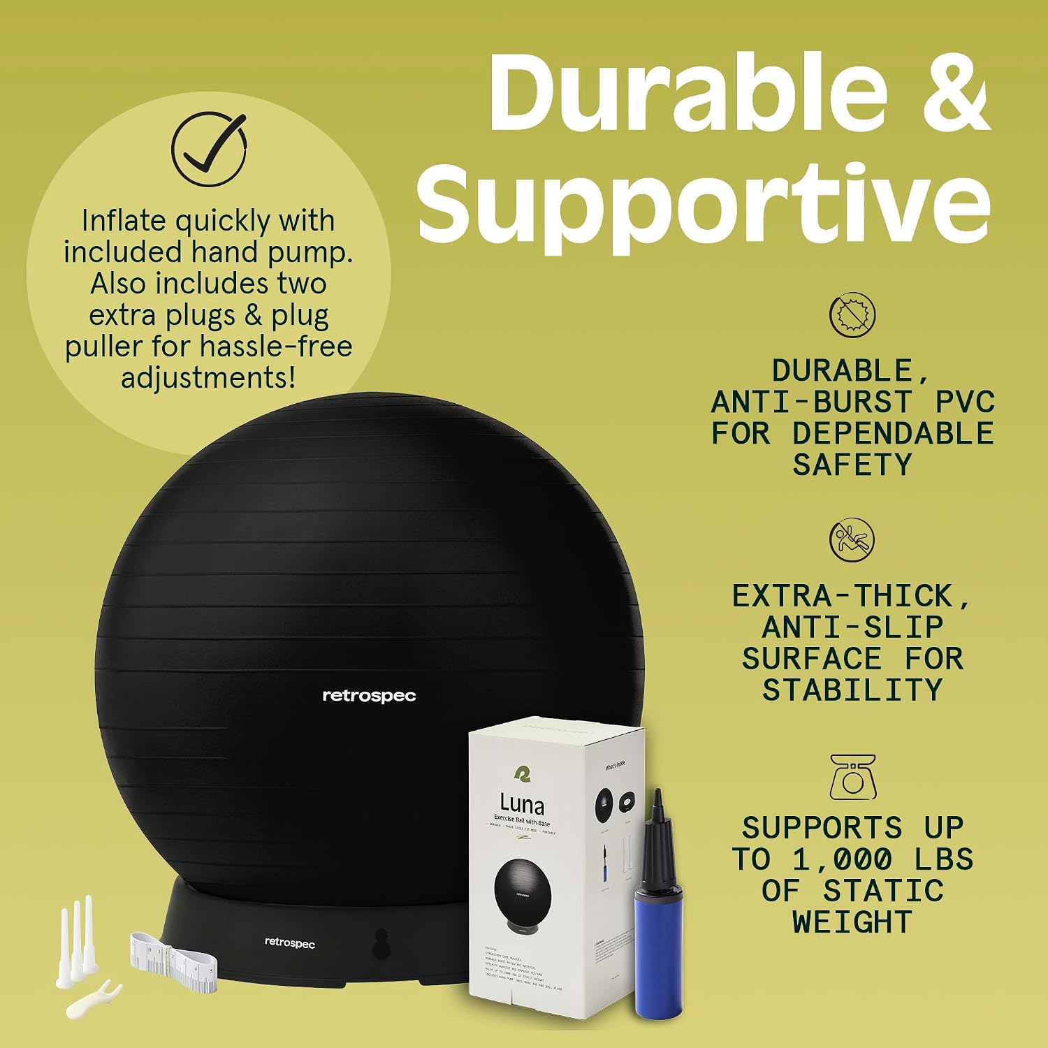 Anti-Burst Exercise Ball with Pump