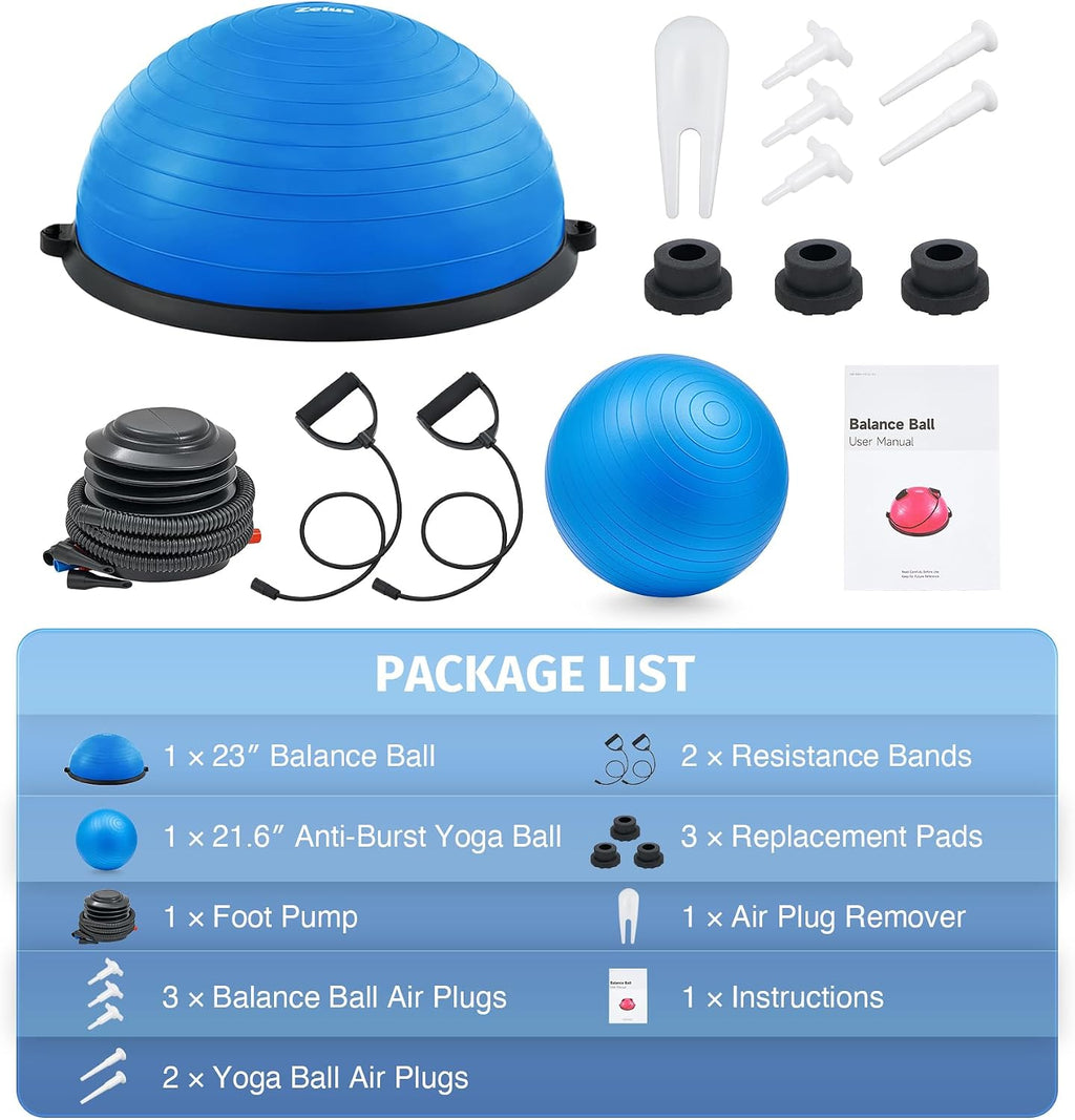 23 Inch Half Balance Ball Trainer Set