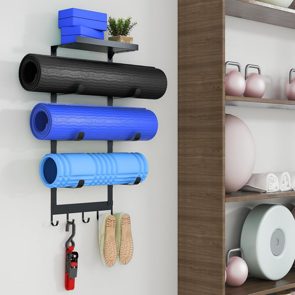 Black Metal Yoga Mat Holder