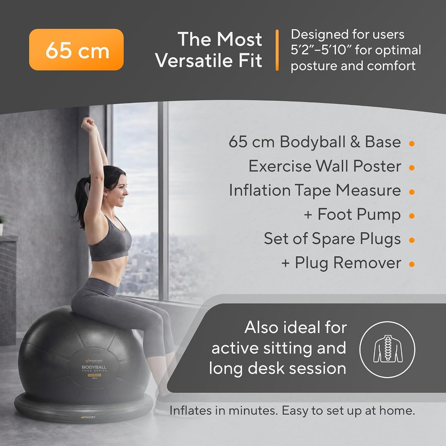 Office Yoga Birth Ball Chair with Base