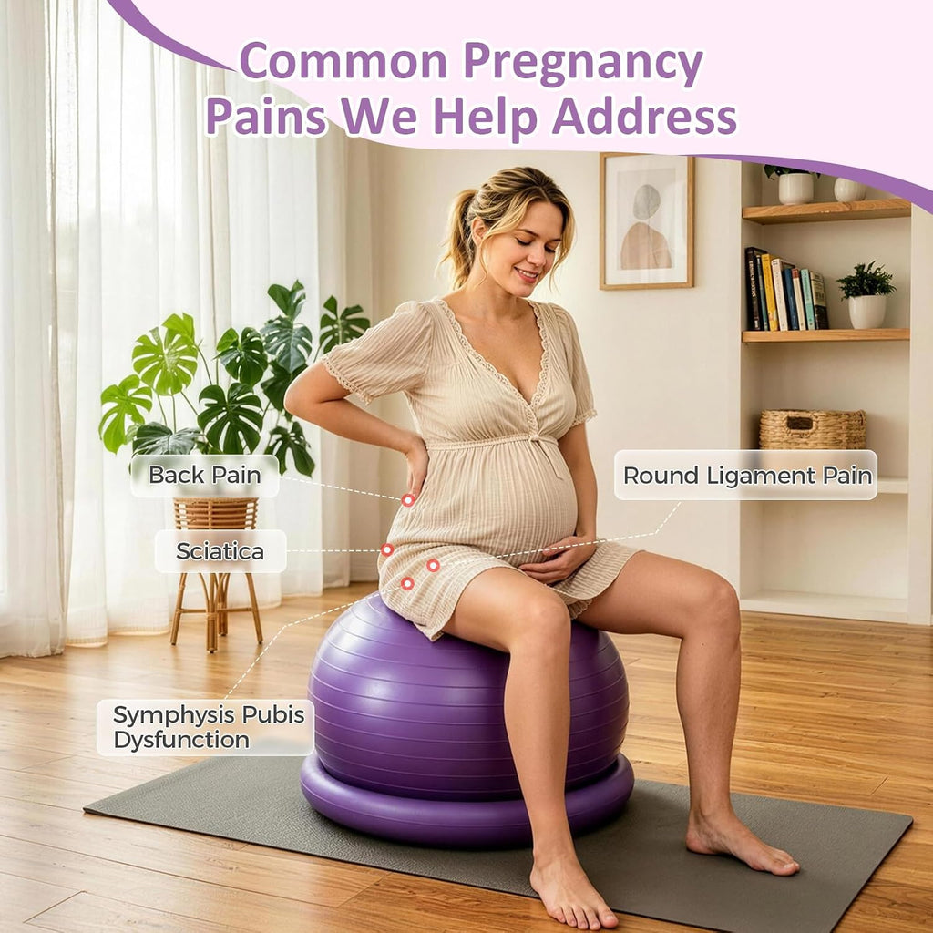 Anti-Burst BPA-Free Birthing Yoga Ball Set with Base