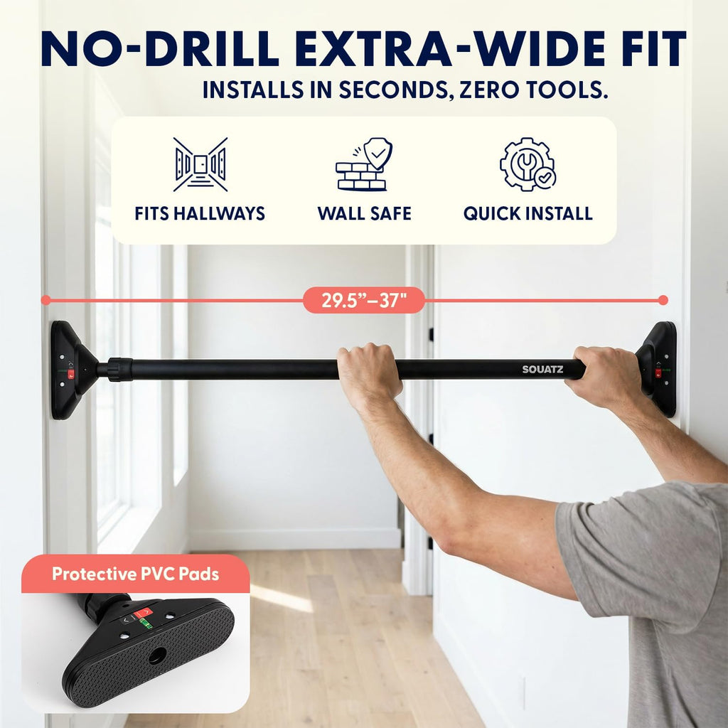 Adjustable Doorway Pull Up Bar with Level Meter