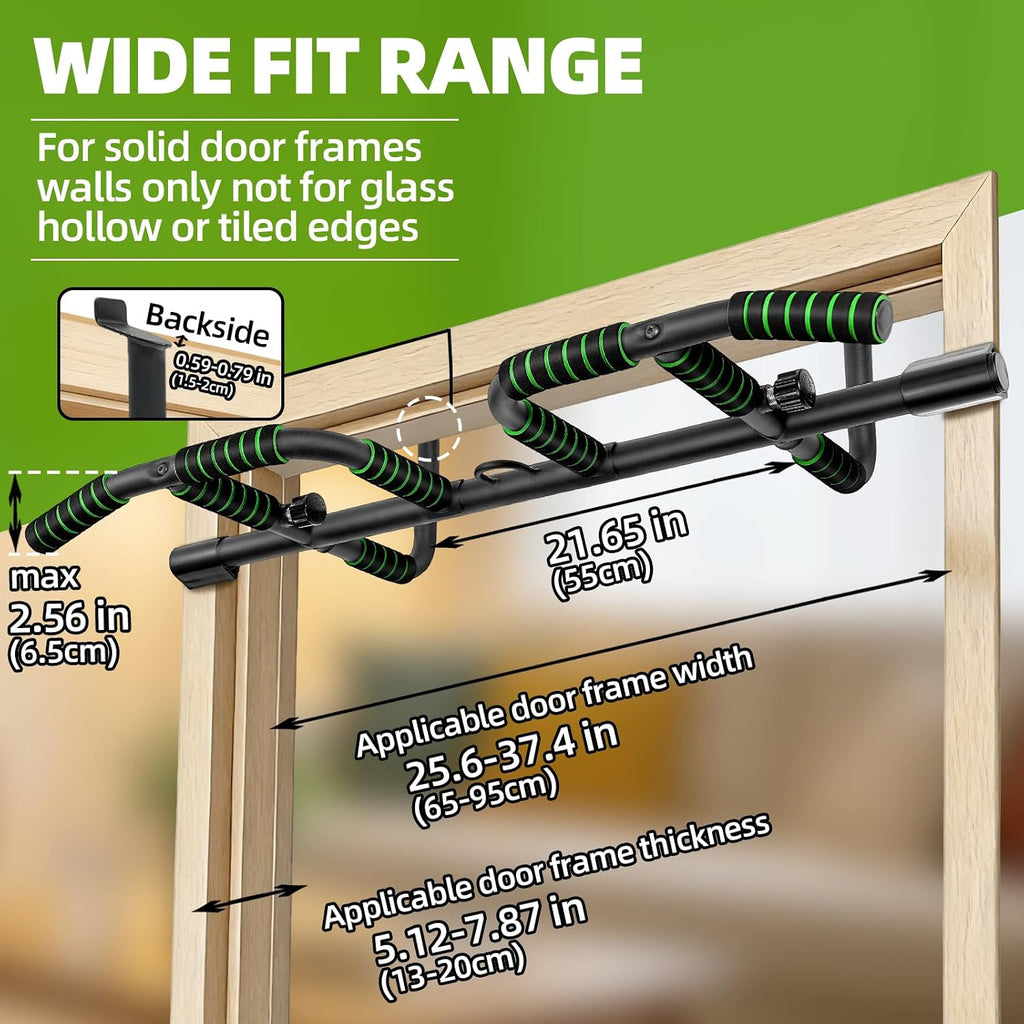 Ergonomic No-Screw Door Pull Up Bar