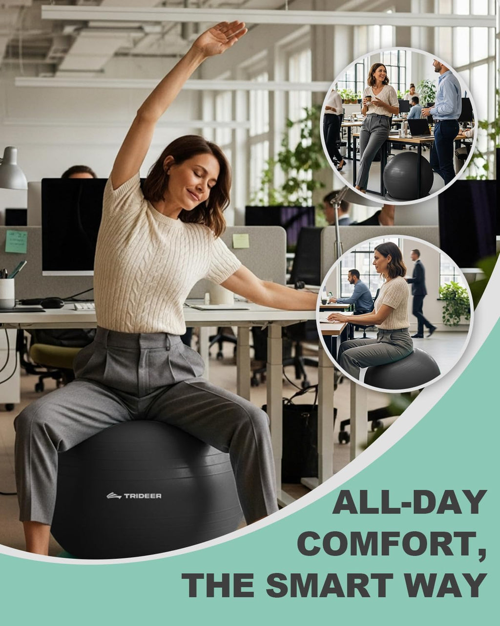 Yoga Ball Chair Base for Office & Pregnancy