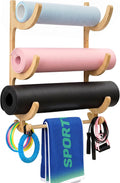 Wood Wall Yoga Mat Storage Rack