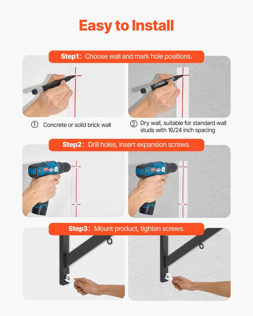Multi-Grip Wall Mount Pull Up Bar