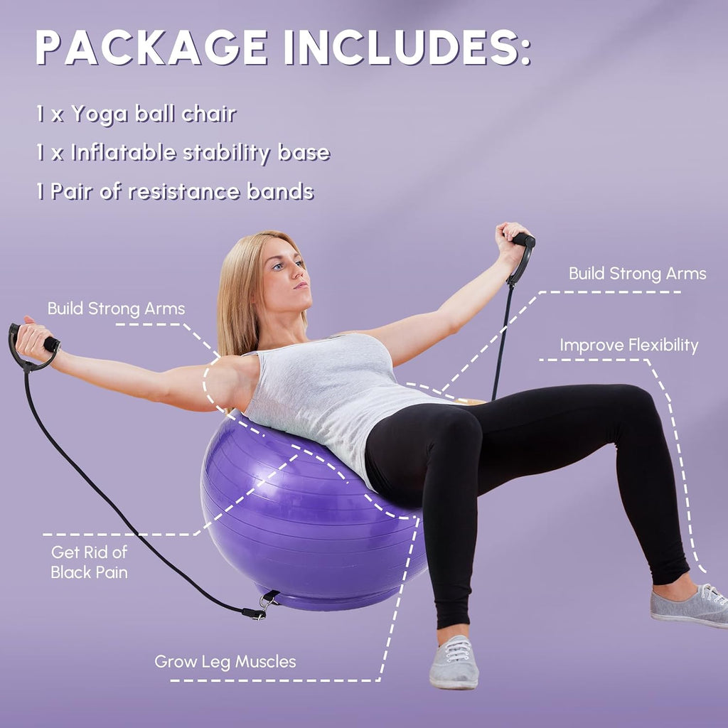 65cm Yoga Ball Chair Set