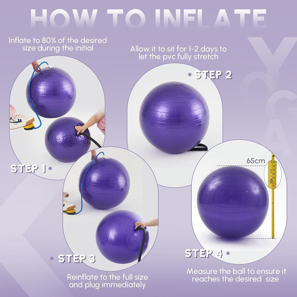 65cm Yoga Ball Chair Set