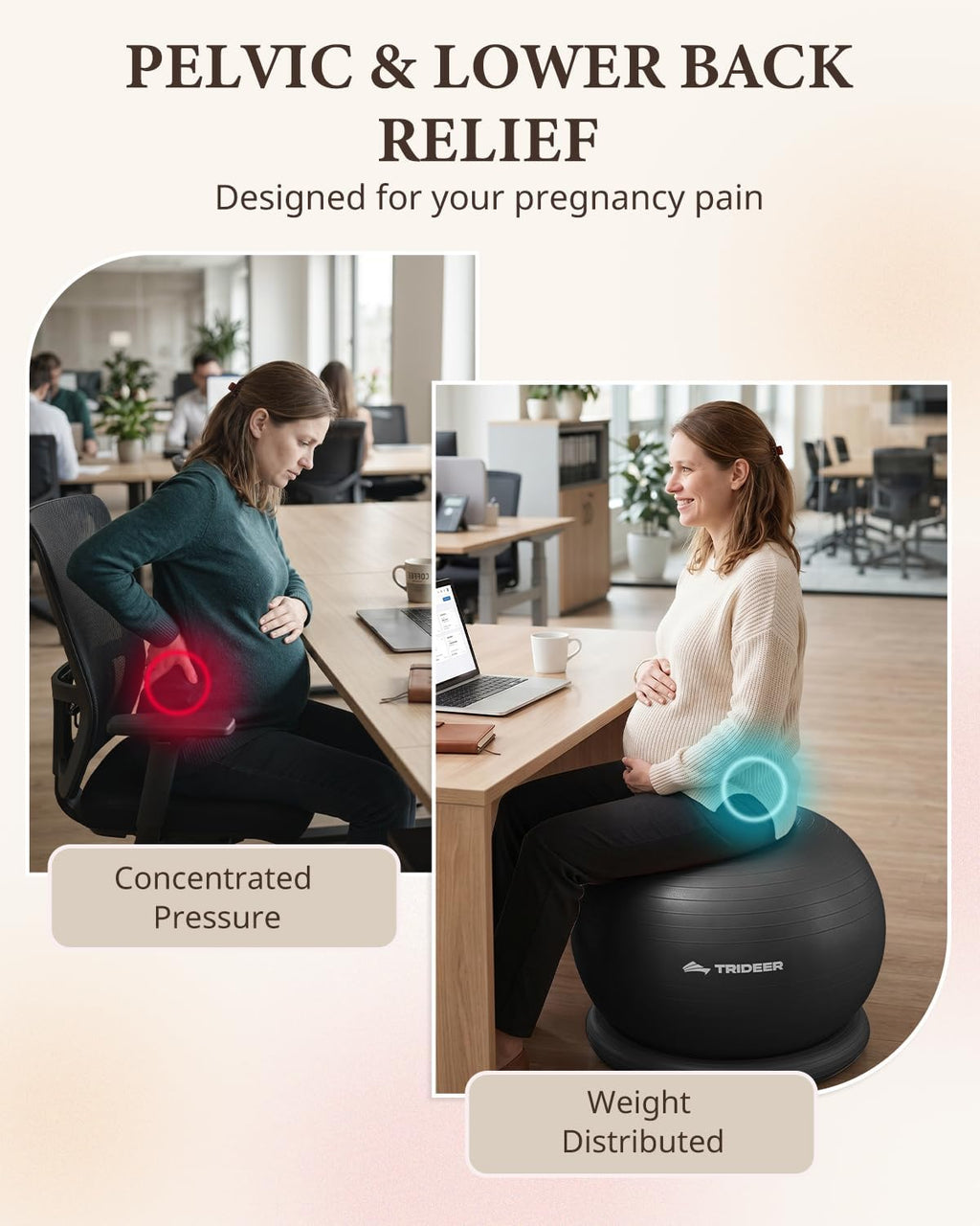 Yoga Ball Chair Base for Office & Pregnancy