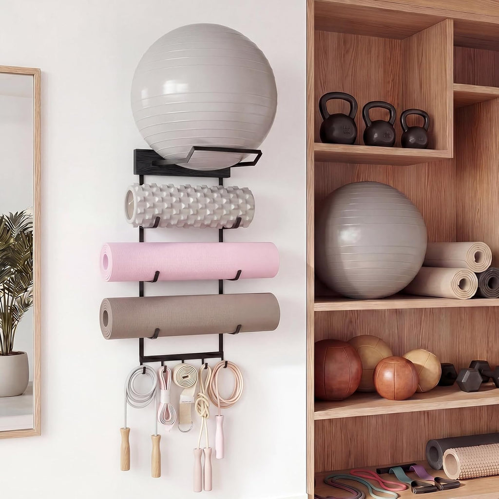 Black Metal Yoga Mat Rack