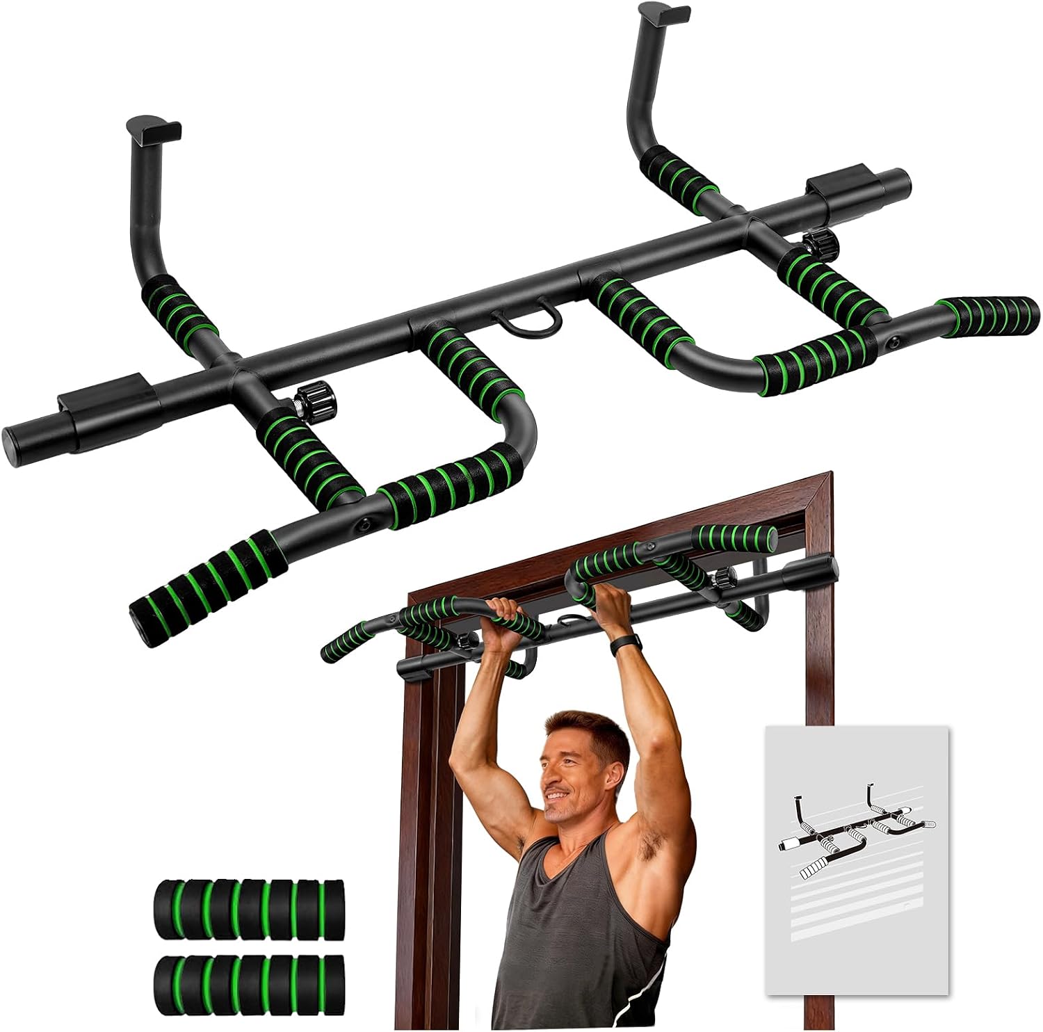 Ergonomic No-Screw Door Pull Up Bar