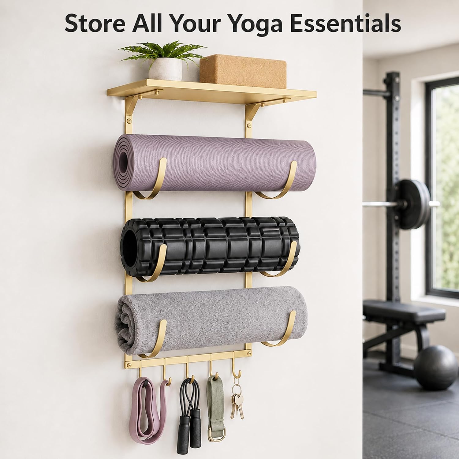 Iron Wall Yoga Mat Storage Rack
