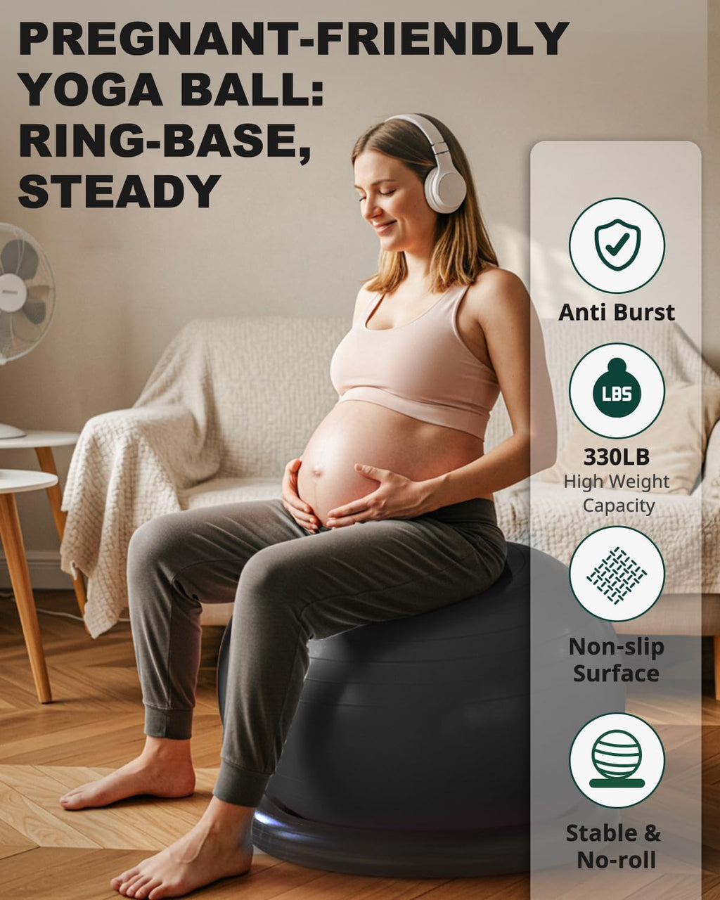 Yoga Ball Chair Base for Office & Pregnancy