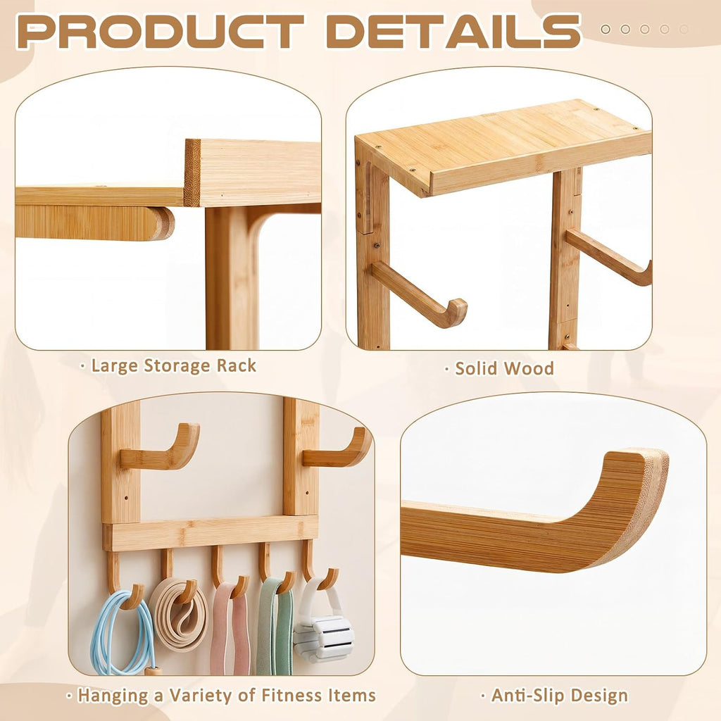 Wood Wall Yoga Mat Holder