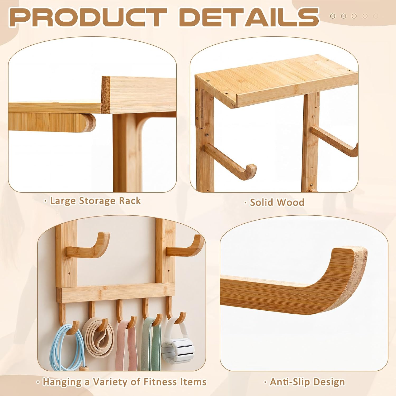 Wood Wall Yoga Mat Holder