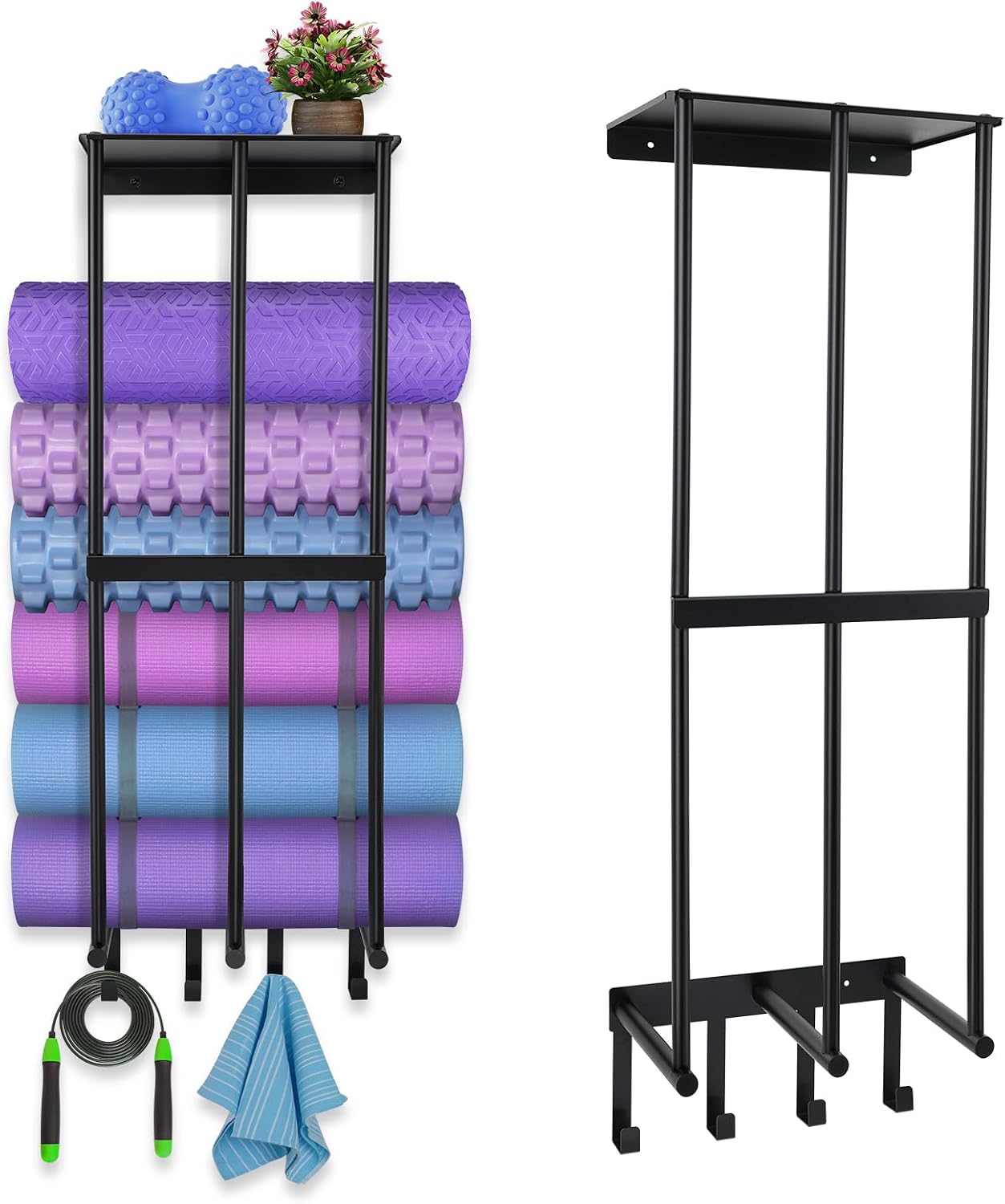Wall Mount Yoga Mat Organizer