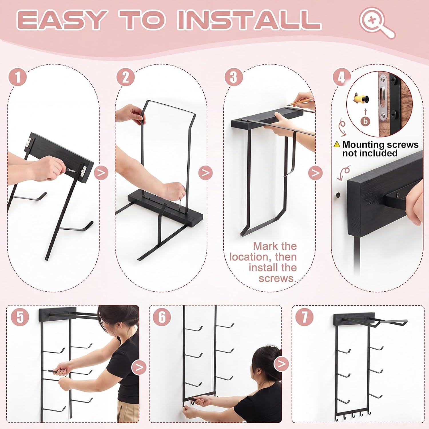 Black Metal Yoga Mat Rack