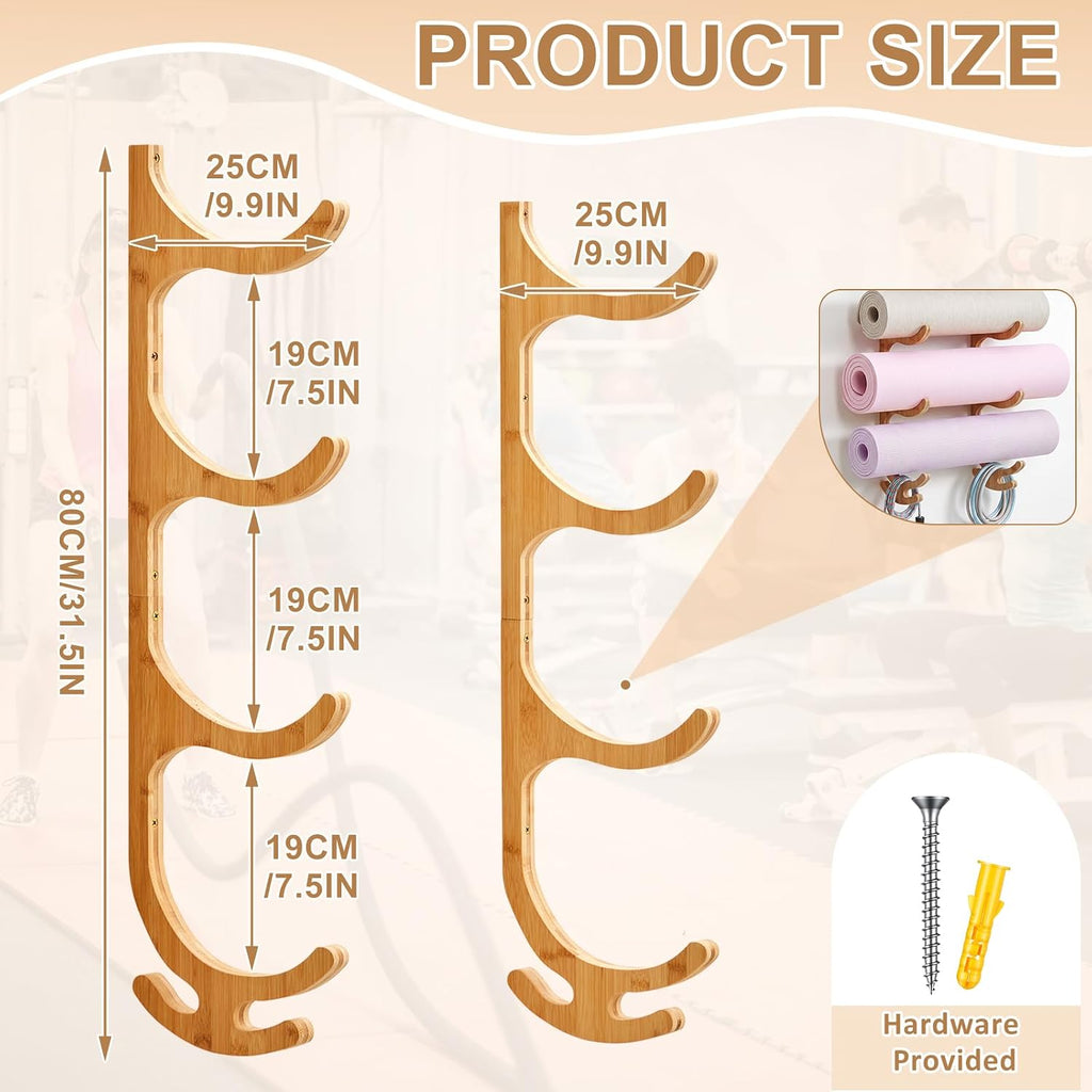 Wood Wall Yoga Mat Holder