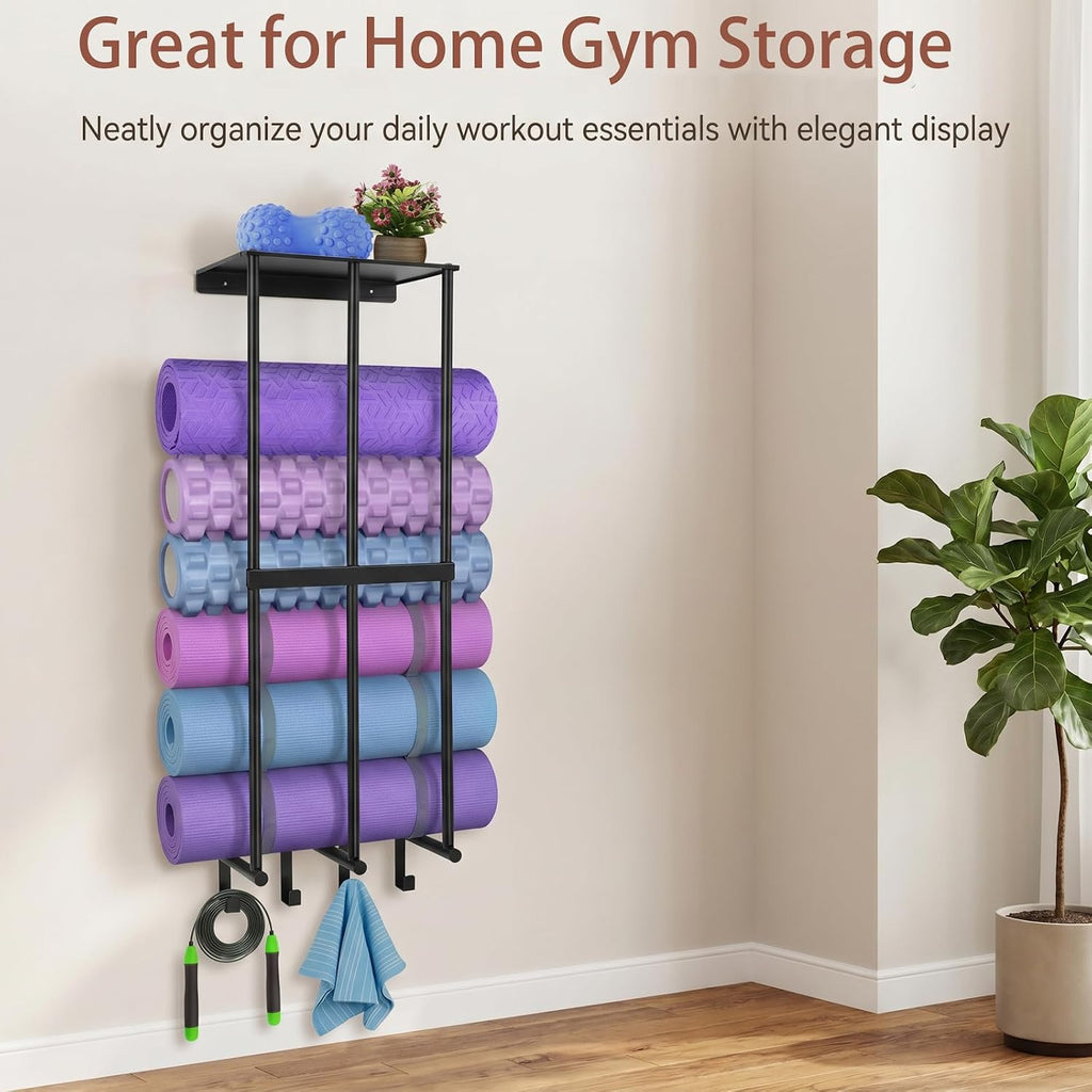 Wall Mount Yoga Mat Organizer