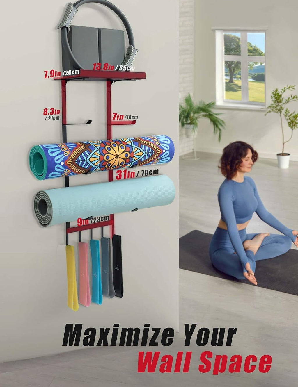 Wall Yoga Mat Storage Rack