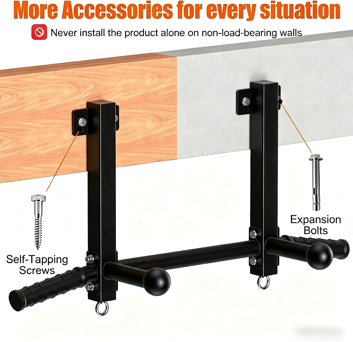 650lbs Joist Mount Multi-Grip Pull Up Bar
