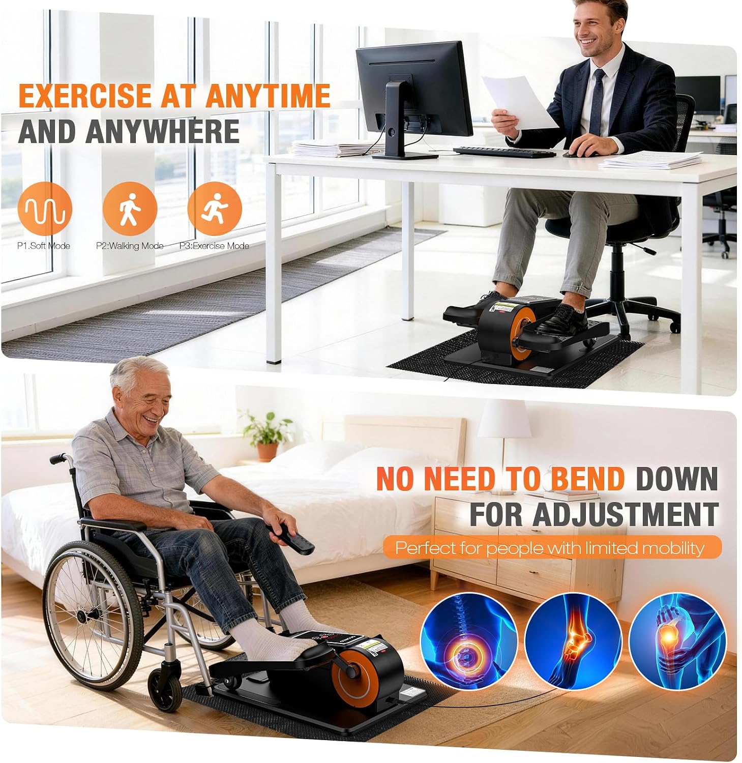 Electric Under Desk Leg Elliptical