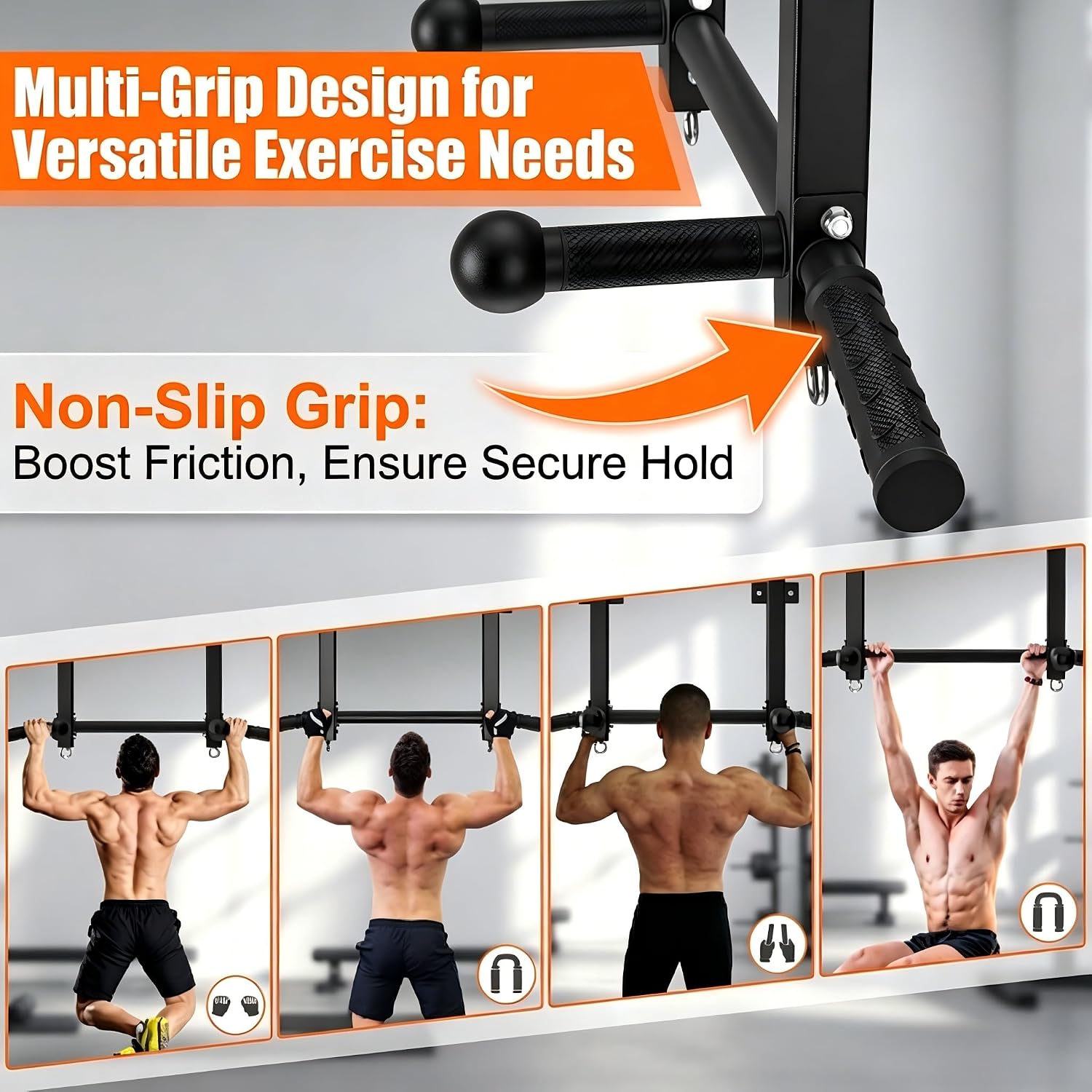 650lbs Joist Mount Multi-Grip Pull Up Bar
