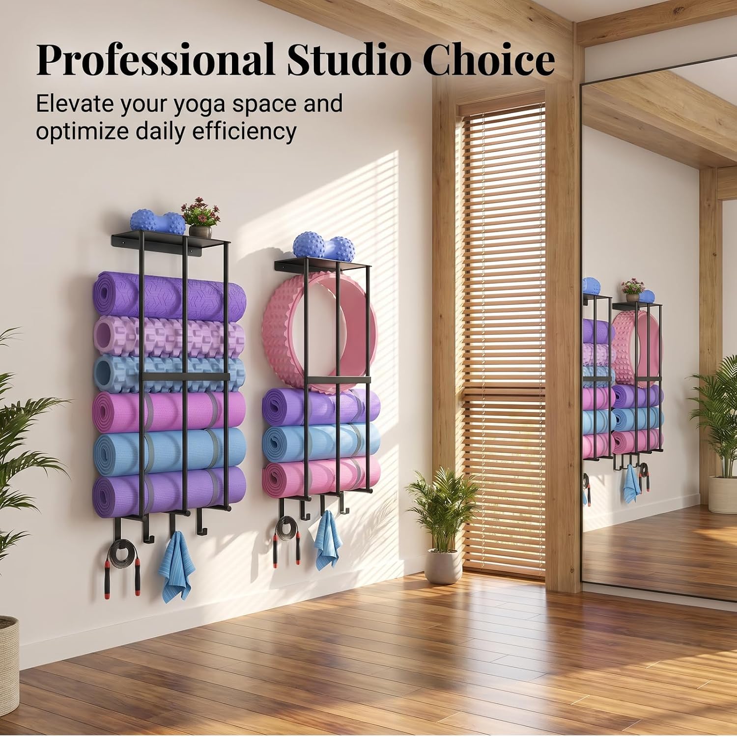 Wall Mount Yoga Mat Organizer