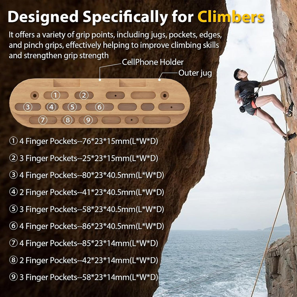 2-in-1 Doorway Pull Up Bar Climbing Hangboard