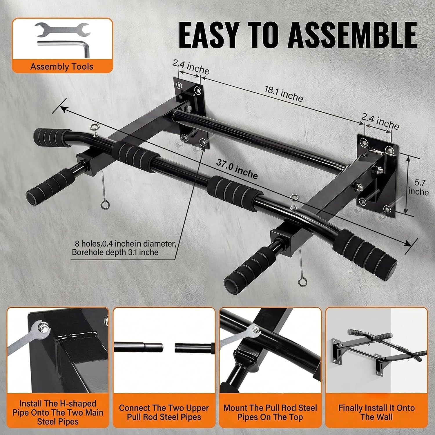 Wall Mount Multifunctional Pull Up Bar