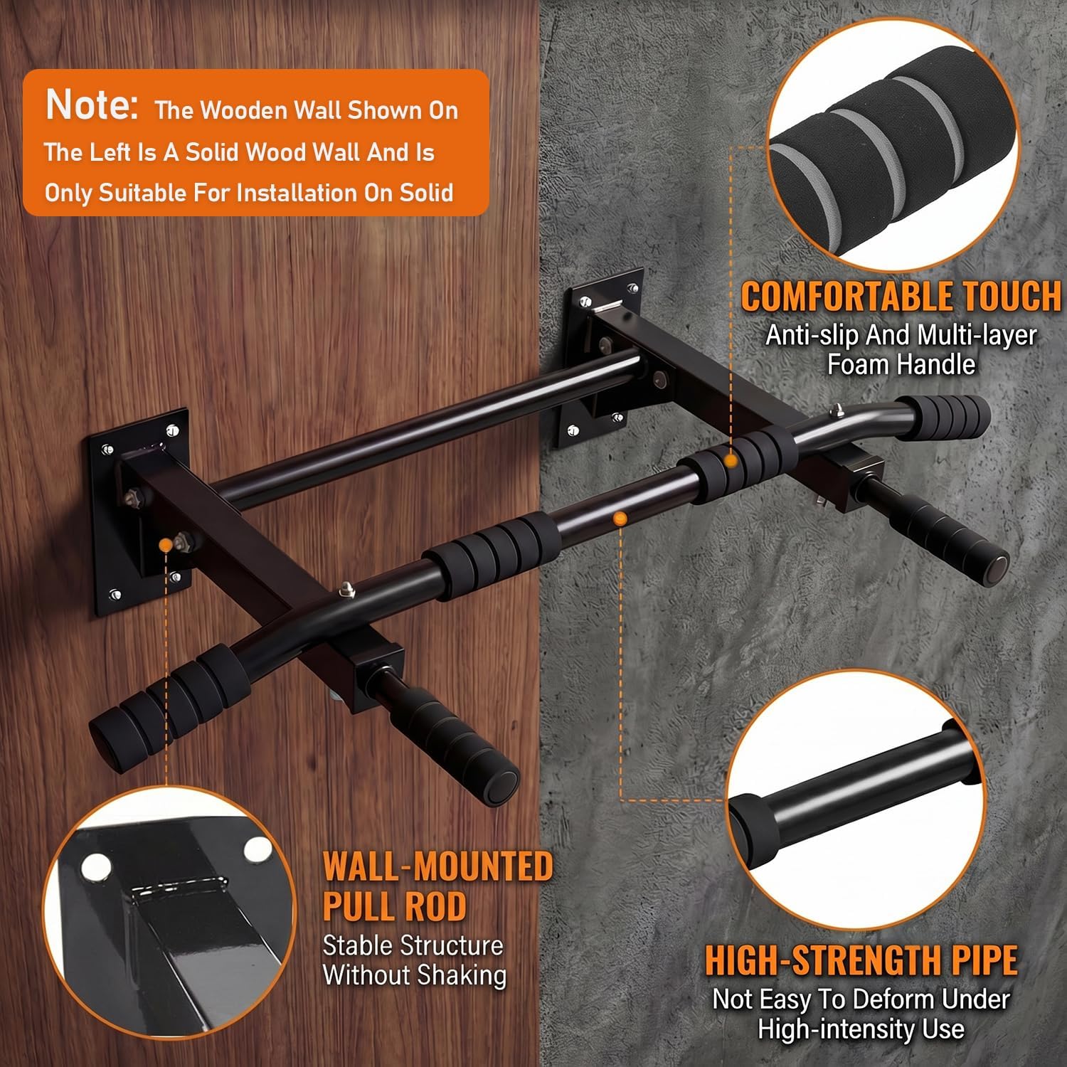 Wall Mount Multifunctional Pull Up Bar