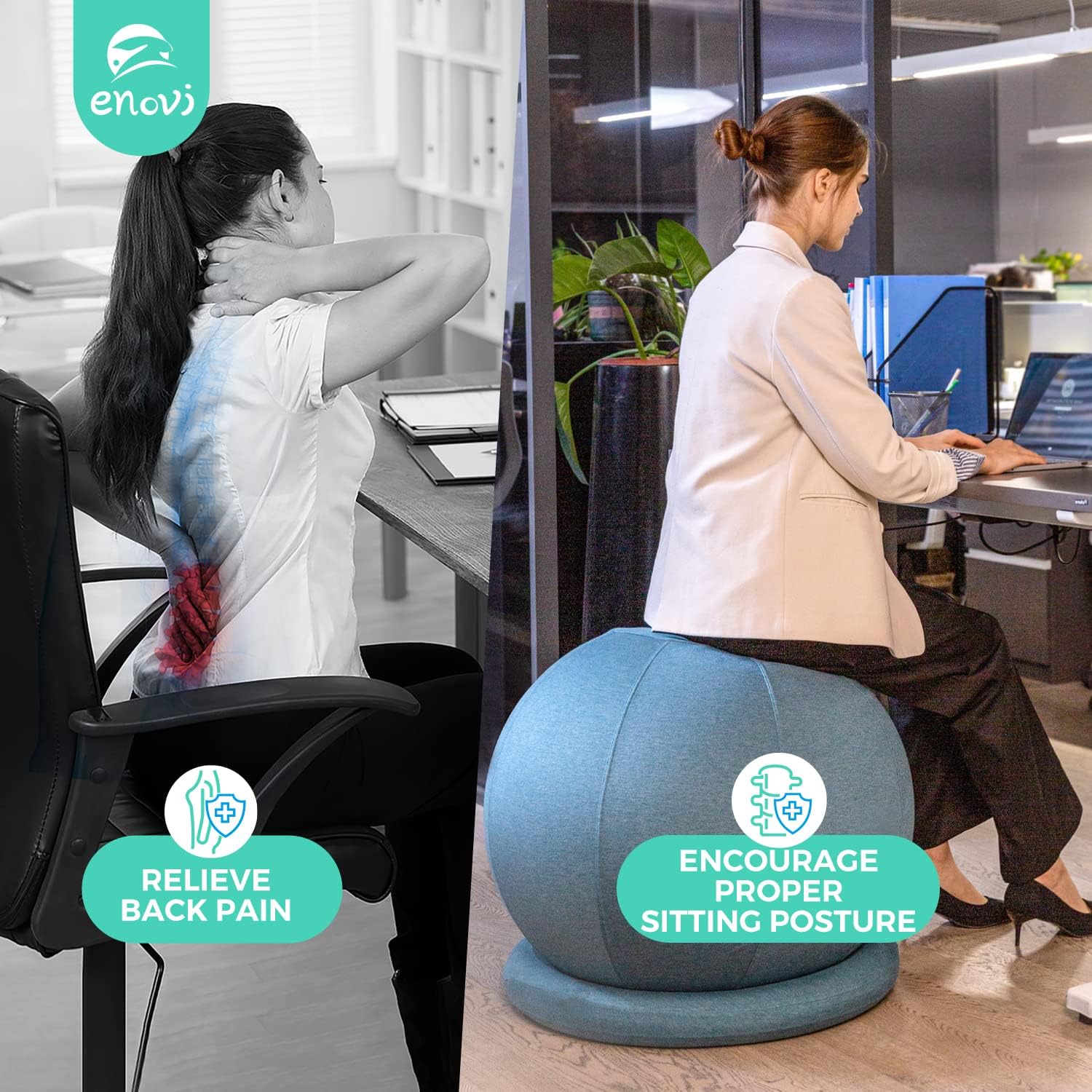 Yoga Ball Chair with Slipcover & Base