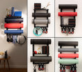 Adjustable Wood Wall Yoga Mat Rack