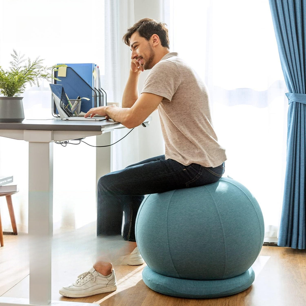 Yoga Ball Chair with Slipcover & Base